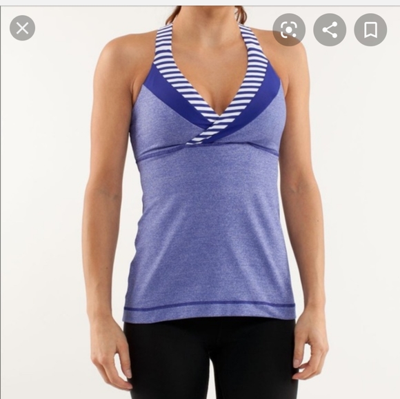 Lululemon blue/white tank top - Picture 2 of 9